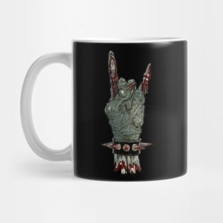 Zombie Horns Up Sigh Hand Gesture Mug